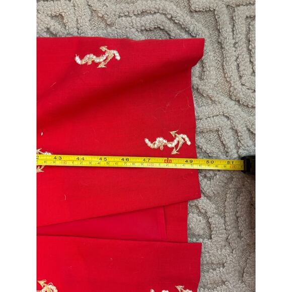 Red sailor dress embroidered gold anchors - Picture 6 of 8